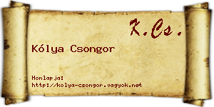 Kólya Csongor névjegykártya