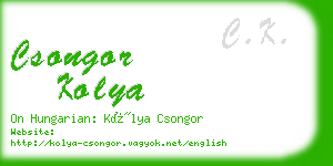 csongor kolya business card